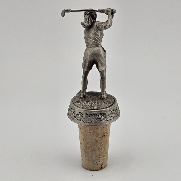 Sterling Classic 94 Female Golfer Wine Bottle Cork Stopper England Golf Barware - Picture 3 of 7
